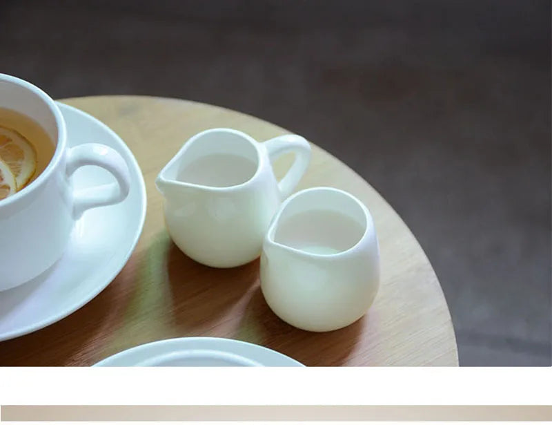 Cafe Coffee Maker Accessories White Ceramic Milk Jug For Kitchen Afternoon Tea Milk Frothing Jug Pitcher Cup Coffeeware