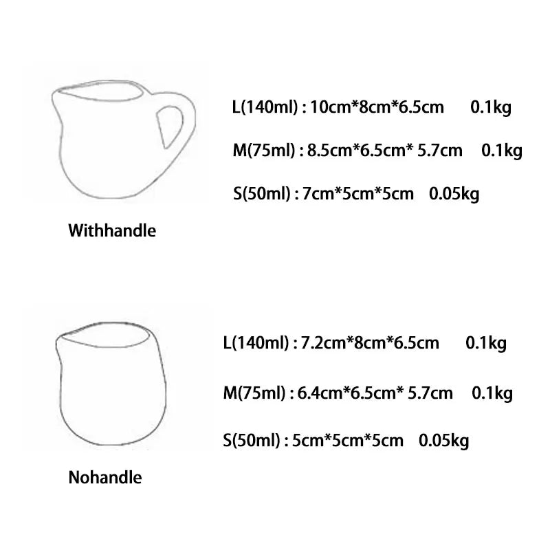 Cafe Coffee Maker Accessories White Ceramic Milk Jug For Kitchen Afternoon Tea Milk Frothing Jug Pitcher Cup Coffeeware