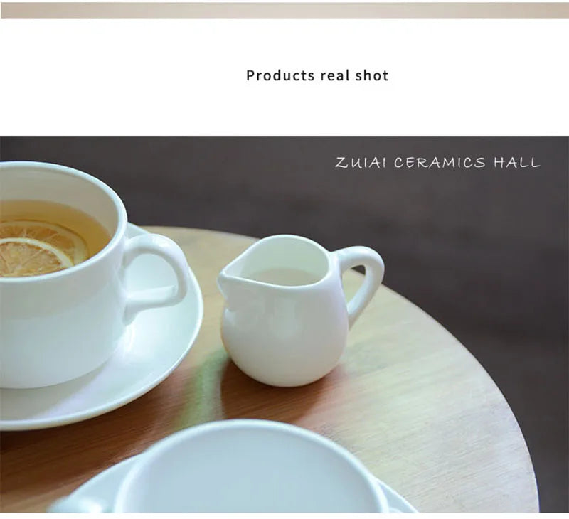 Cafe Coffee Maker Accessories White Ceramic Milk Jug For Kitchen Afternoon Tea Milk Frothing Jug Pitcher Cup Coffeeware