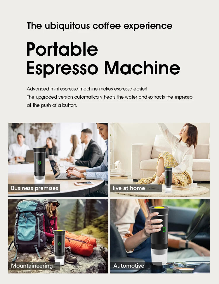 Coffee Machine Wireless Electric Coffee Machine Portable Espresso Coffee Machine Maker 3-in-1 Capsule Powder Travel Coffee Maker