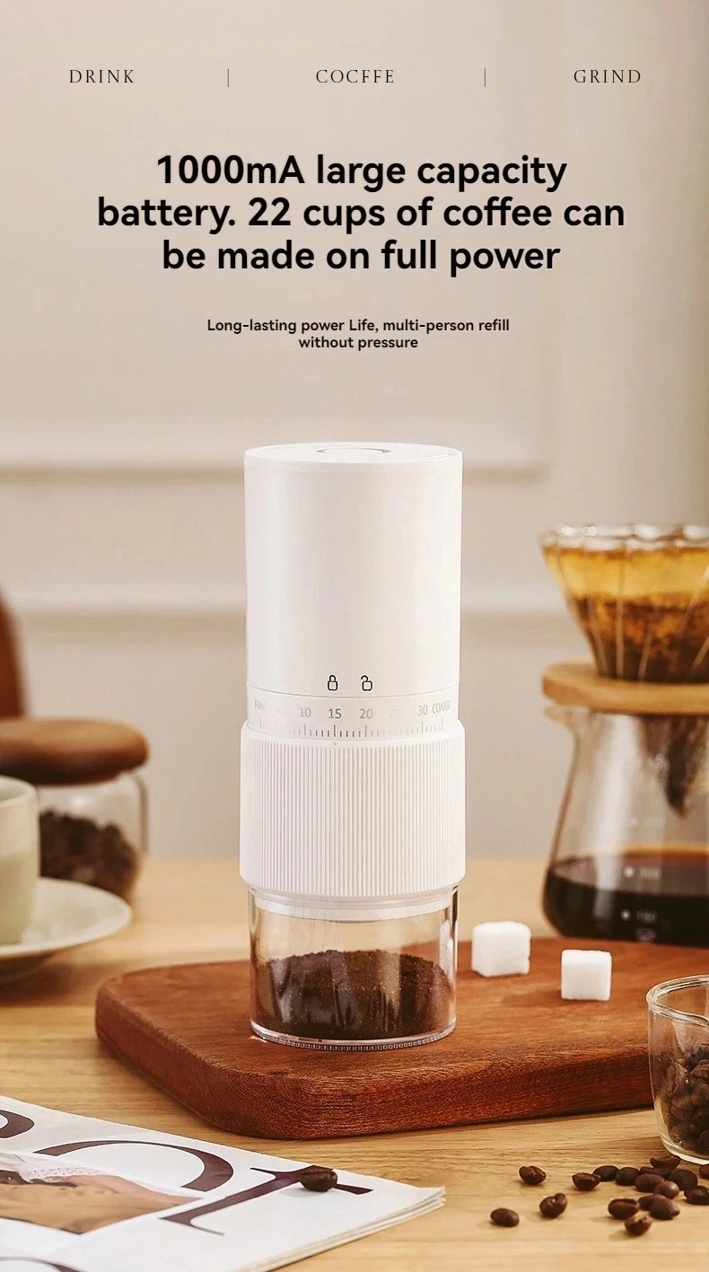 New Portable Electric\Manual Coffee Bean Grinder Household 30 Gears Externally Adjustable Coffee Machine Rechargeable Grinders