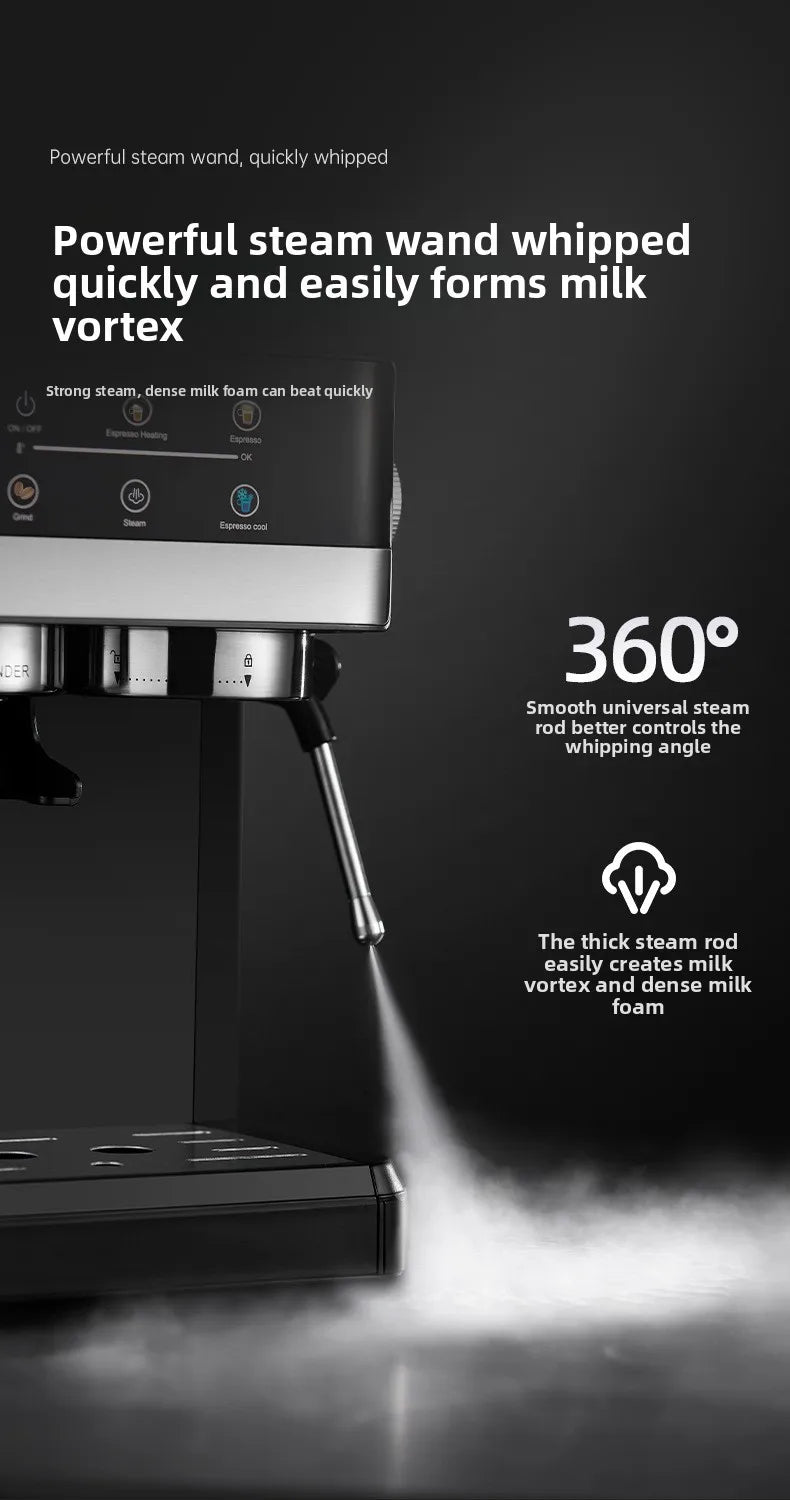 Electric coffee grinder+coffee machine integrated machine|Fully automatic freshly ground coffee beans|Fast grinding for breakfas