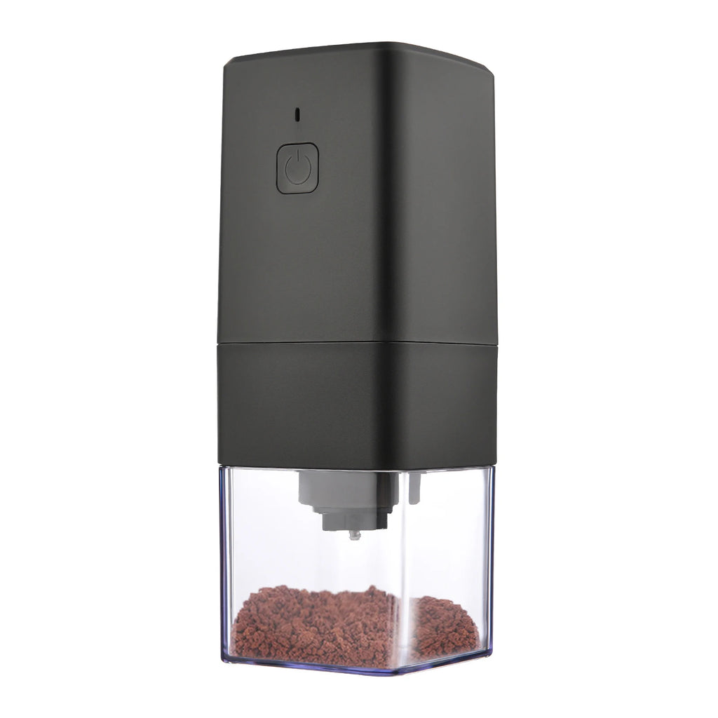 Portable Mini Electric Burr Coffee Grinder with Adjustable Coarse Fine Grinding Removable Chamber for Home Travel Office Coffee