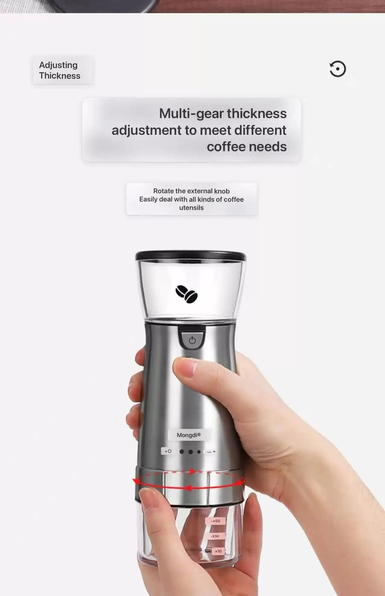 Electric grinder, coffee grinder, household small portable automatic coffee grinder, manual grinder