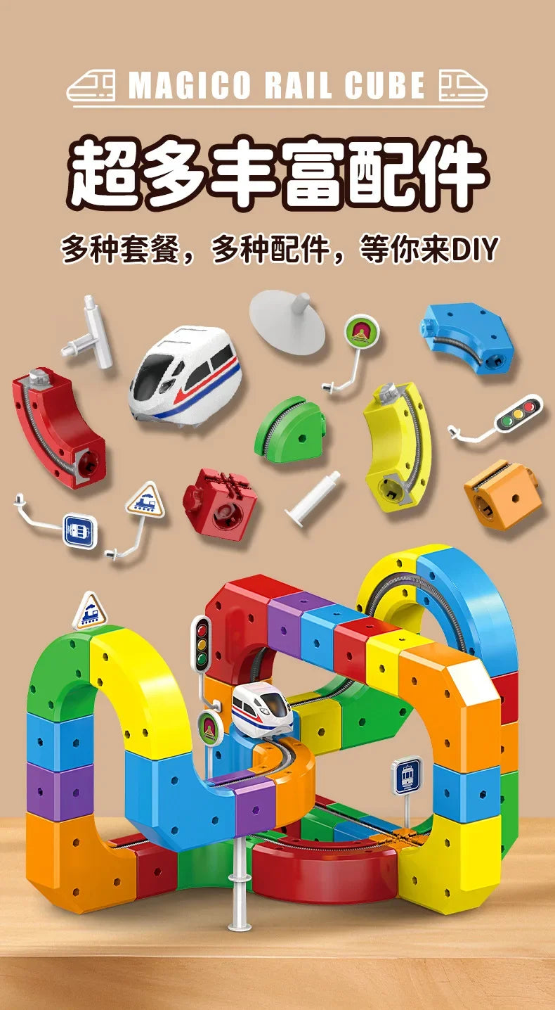 Educational Toys  Latest Assembly Magic Track Train Set Children'S Toys Non-Remote Control Rail Car Gift Box