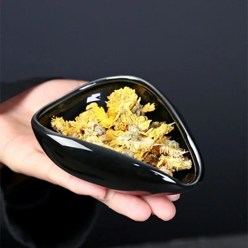 Coffee Bean Measuring Cup Ceramic Weighing Tray Coffee Powder Dosage Tray Suitable for Home Cafe Simple Coffee Tray Accessories