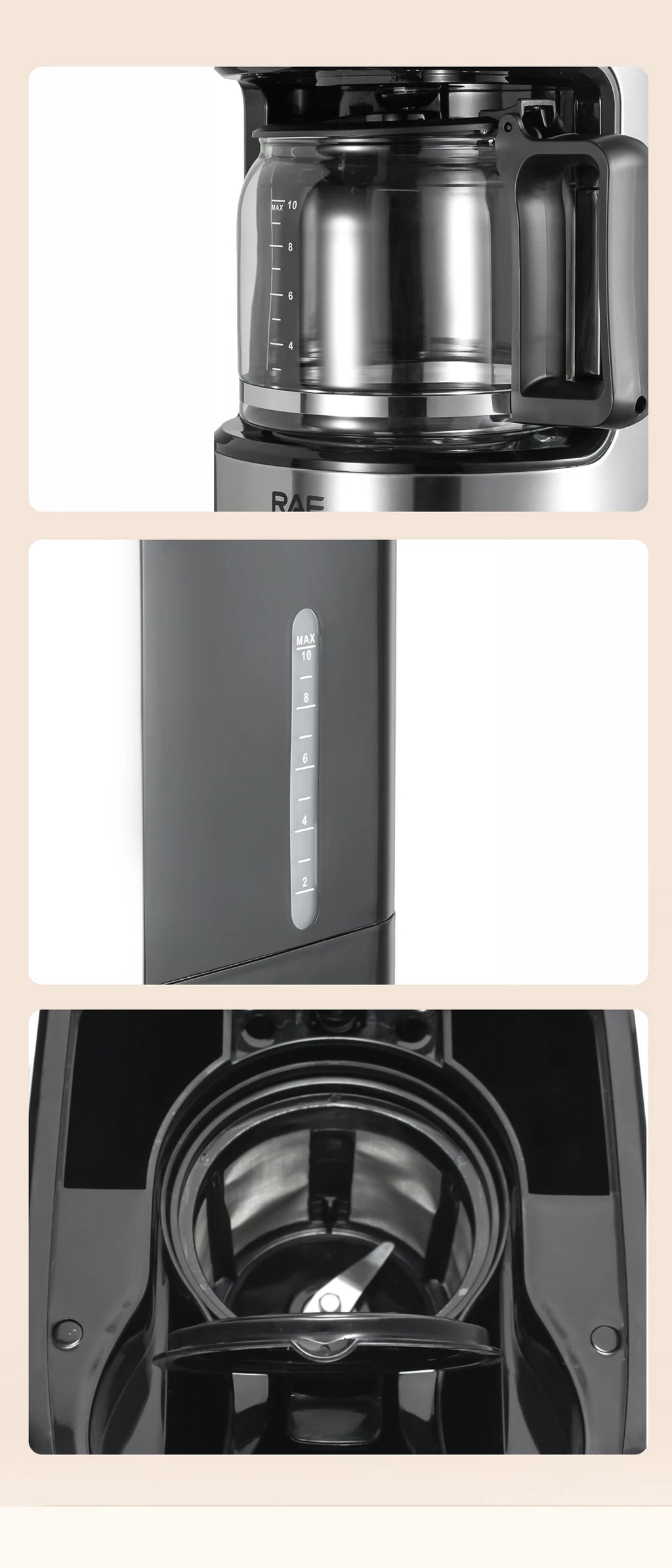 2-in-1 Drip Coffee Machine for Ground & Beans Home Coffee Maker with Digital Display And Warm Function