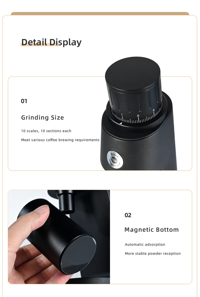 High Quality Professional 7 Pins 48MM Cutter Automatic Electric Coffee Bean Grinder Mill Grinders