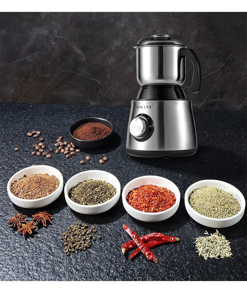 220V 500W Electric Coffee Grinder Electric Kitchen Cereals Nuts Bean Spices Grains Grinder Household Office Mixer Coffee Grinder