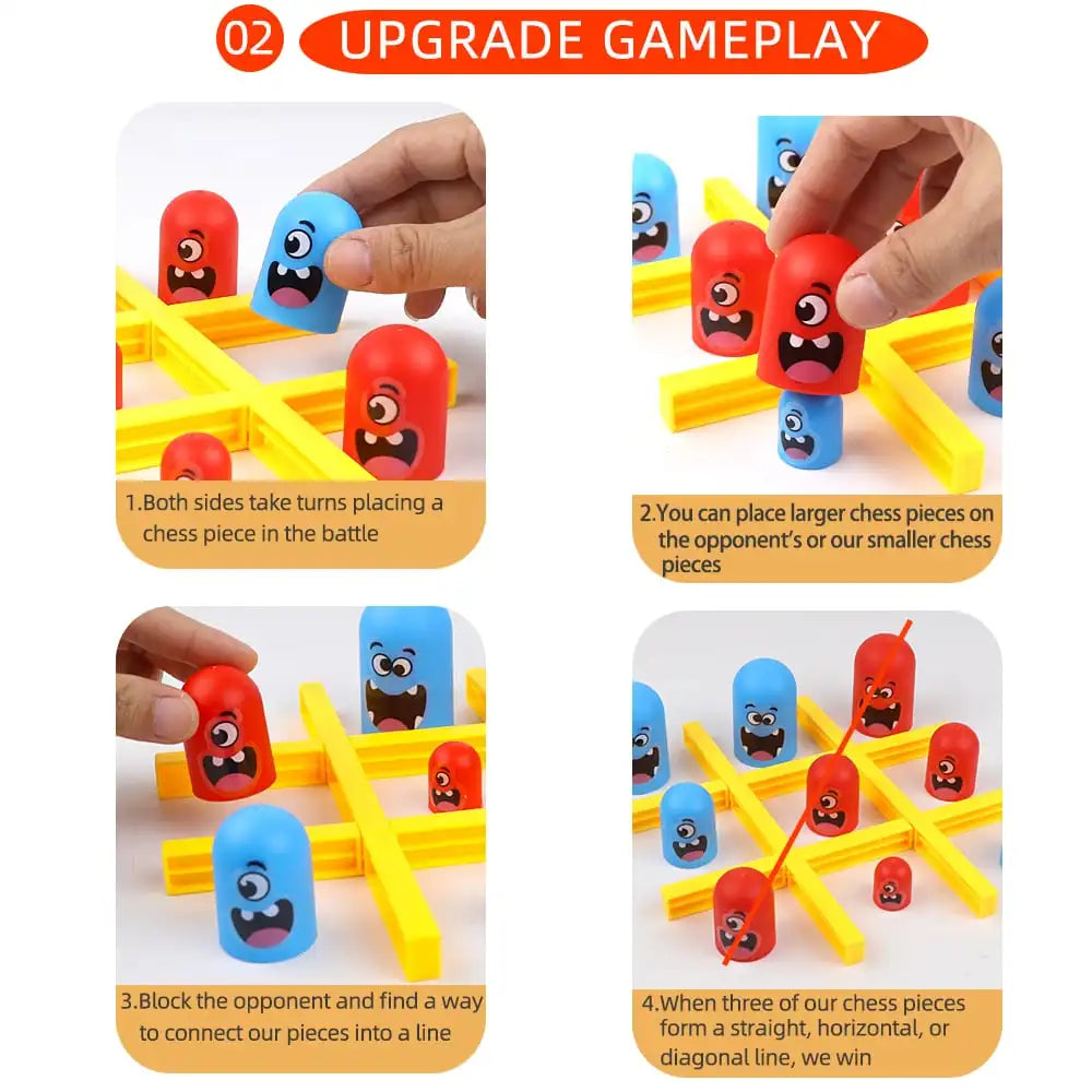 Funny Table Board Games Tic Tac Toe Intellectual Big Eating Small Chess Interactive Multiplayer Party Games Toys for Kids Adult