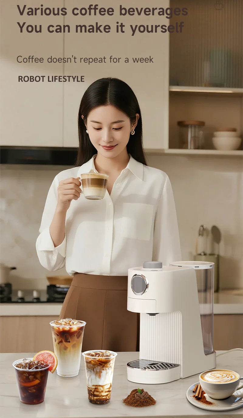 Coffee Maker 3 in 1 Multi Coffee Machine Hot/Cold, Dual Extraction, 20Bar, 1.4L Water Tank Home Hotel Coffee Maker