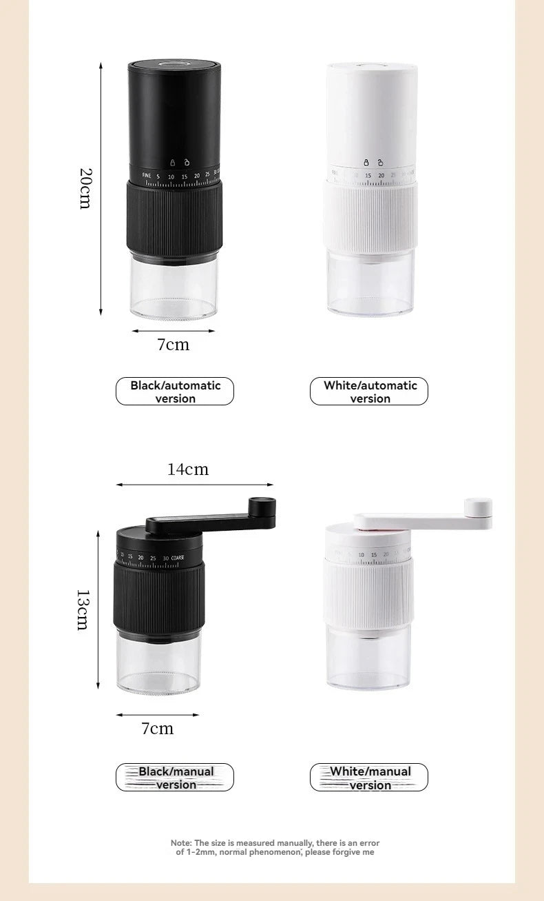 New Portable Electric\Manual Coffee Bean Grinder Household 30 Gears Externally Adjustable Coffee Machine Rechargeable Grinders