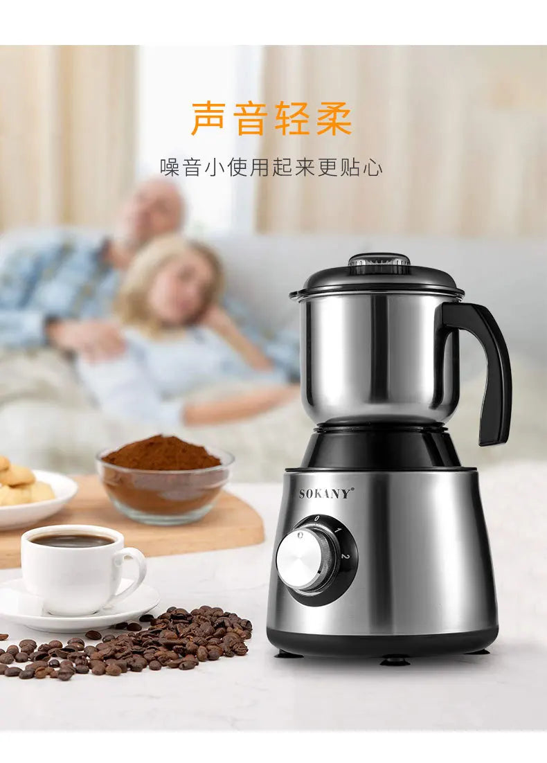 220V 500W Electric Coffee Grinder Electric Kitchen Cereals Nuts Bean Spices Grains Grinder Household Office Mixer Coffee Grinder
