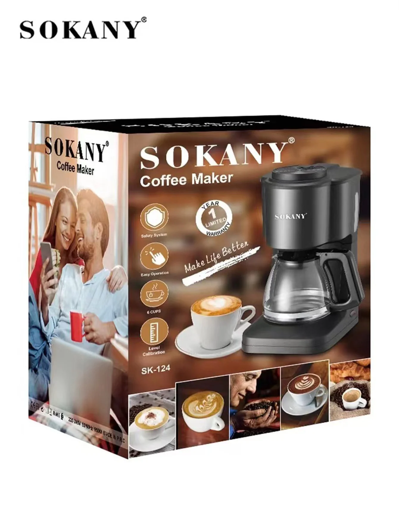 124Coffee Maker, 3-in-1 Single Serve Coffee Maker, Pod Coffee Maker for K-Pod Capsule Pods, Ground Coffee Maker, Leaf Tea Maker