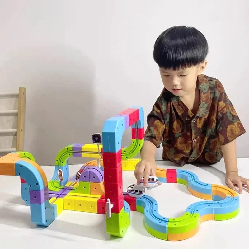 Educational Toys  Latest Assembly Magic Track Train Set Children'S Toys Non-Remote Control Rail Car Gift Box