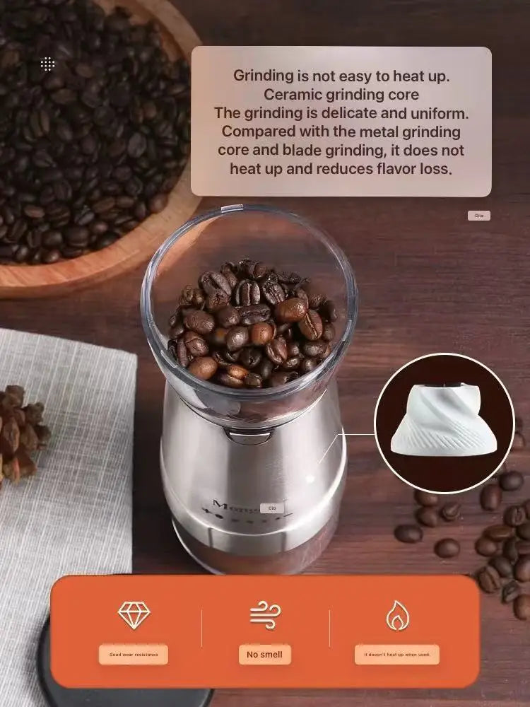 Electric grinder, coffee grinder, household small portable automatic coffee grinder, manual grinder
