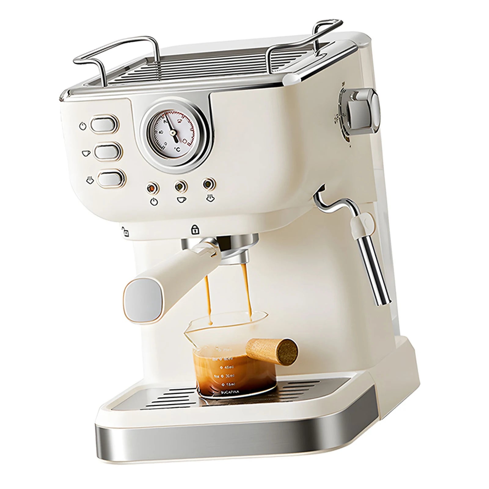 Coffee Maker 1050W 1.5L Large Capacity Semi Automatic 20bar High Pressure Extraction Coffee Machine For Home Cafes