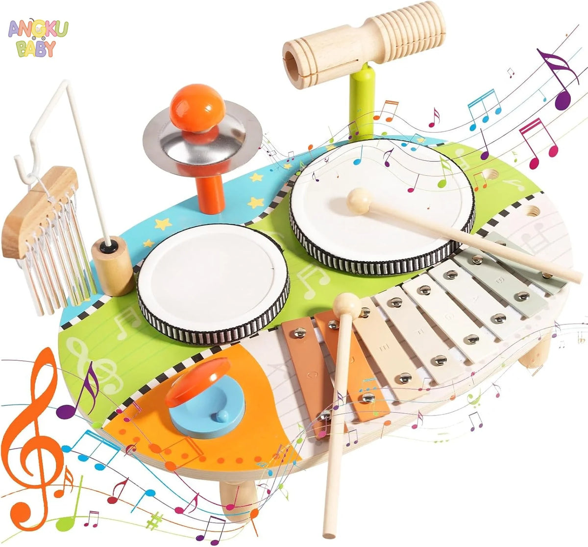 Educational Toys for Children 2-4 Years Old Wooden Montessori Musical Instruments Toys Games for Babies Boys & Girls Gifts