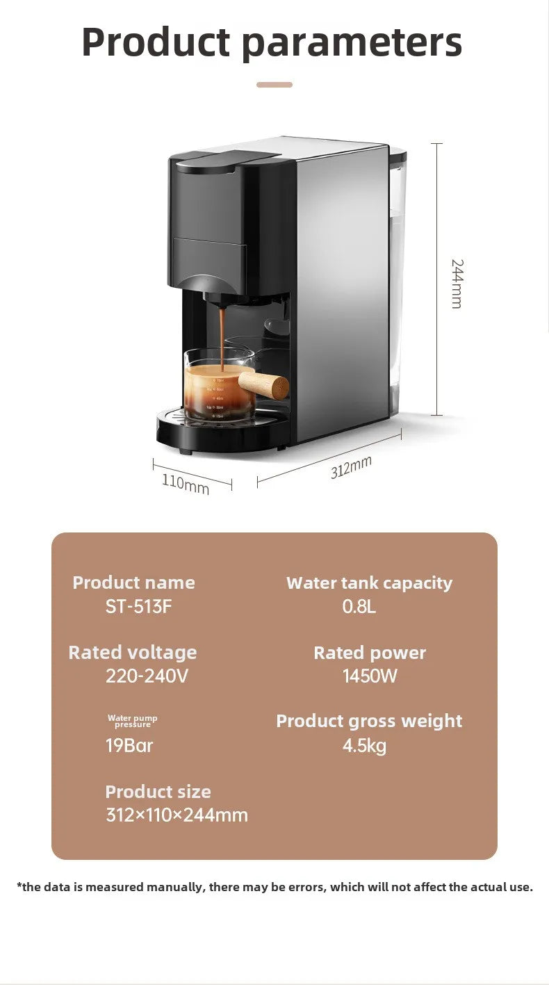 Automatic Capsule Coffee Machine Home Small Office Compatible With A Variety Of Capsule Espresso Machines