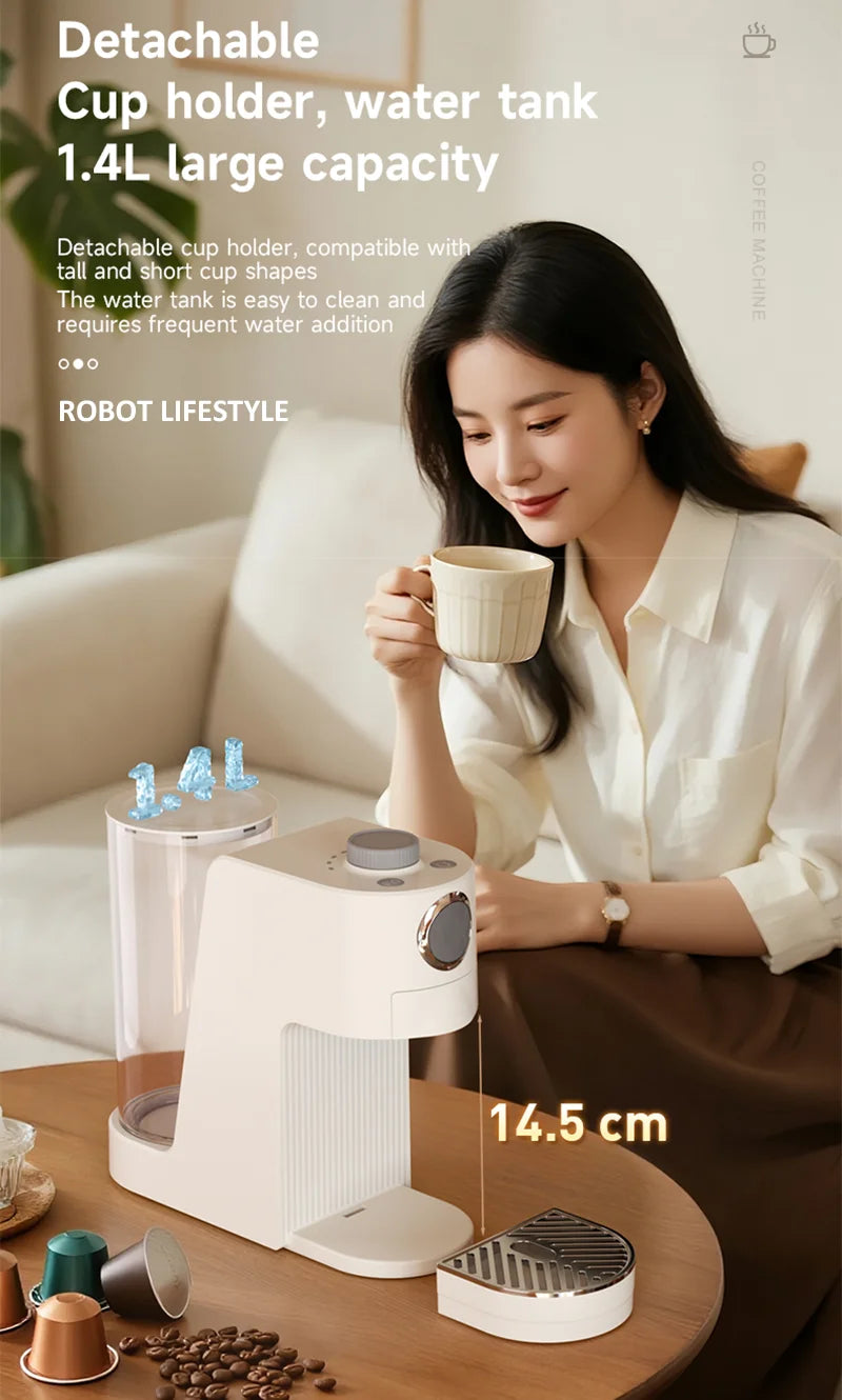 Coffee Maker 3 in 1 Multi Coffee Machine Hot/Cold, Dual Extraction, 20Bar, 1.4L Water Tank Home Hotel Coffee Maker