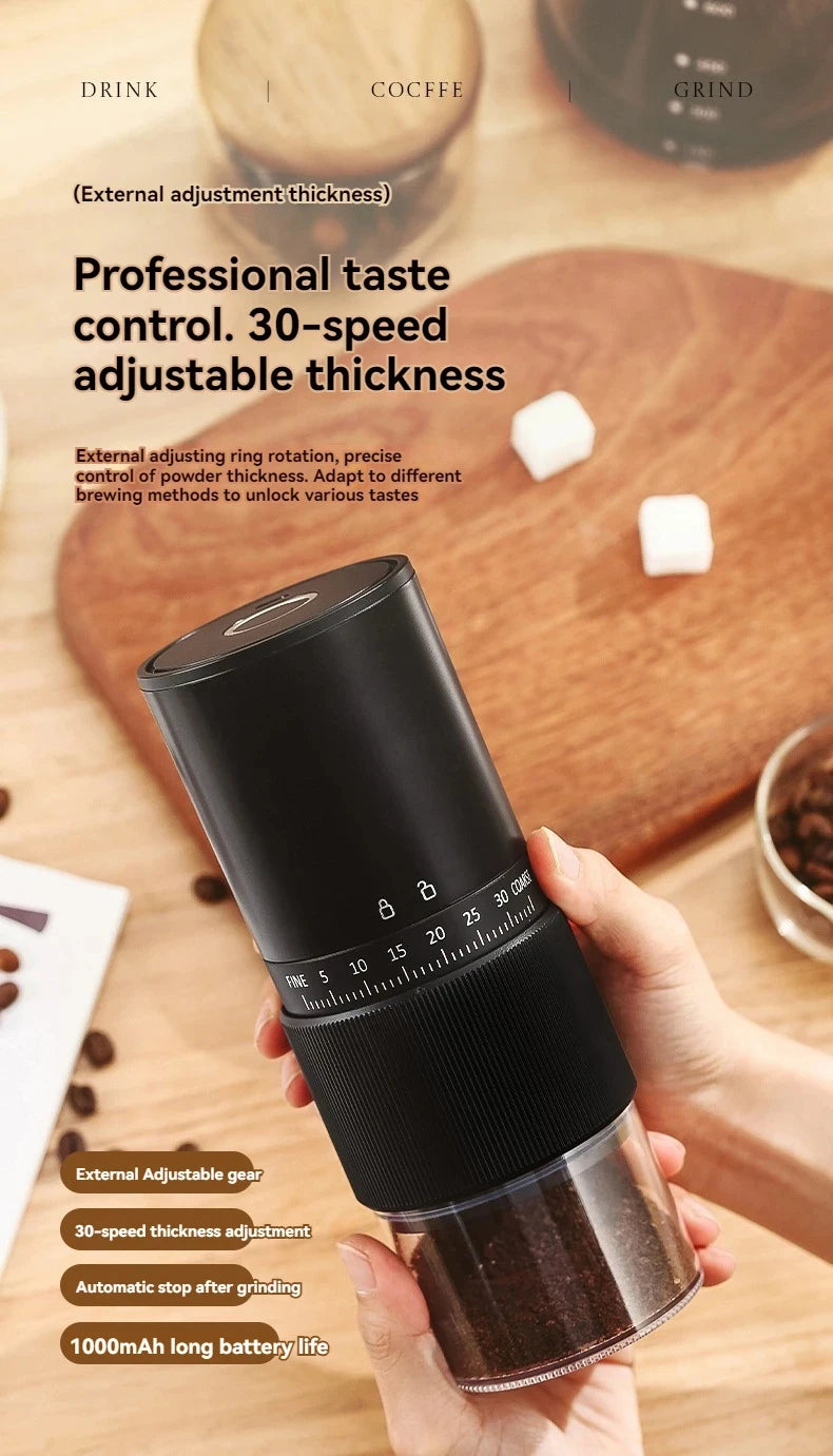 New Portable Electric\Manual Coffee Bean Grinder Household 30 Gears Externally Adjustable Coffee Machine Rechargeable Grinders