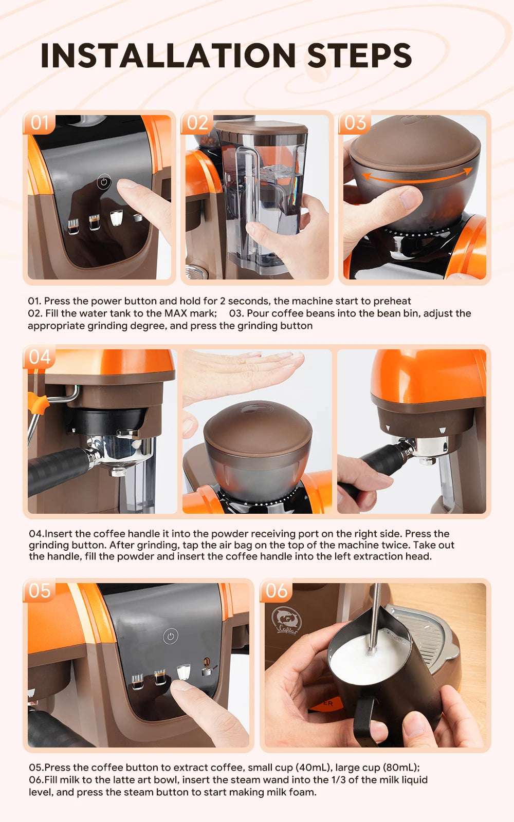 Freshly grind, brew, and froth café-style coffee at home with one premium espresso machine.