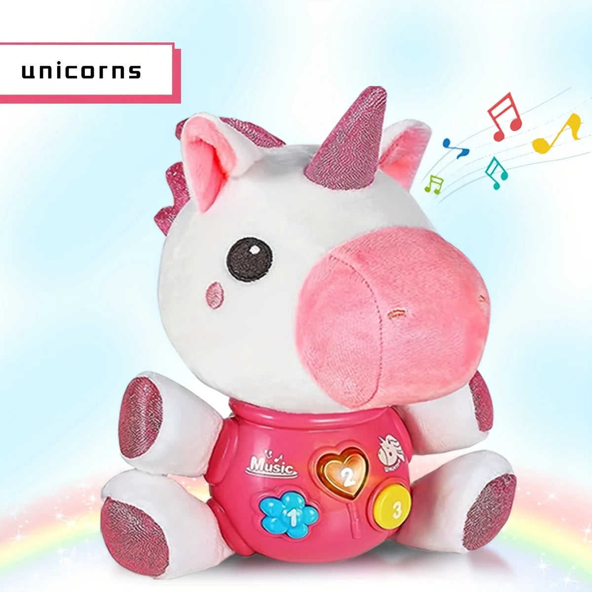 Plush Musical Toy, Educational Sensory Doll Light Up Musical Toy, Christmas Birthday Gifts, Random Accessories Color