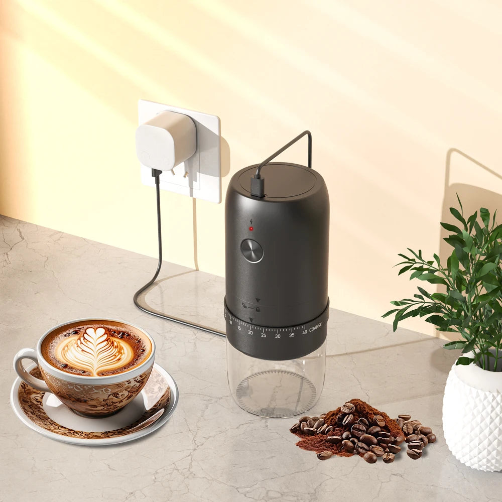 New Portable USB Electric Coffee Bean Grinder 40 Gears External Adjustable Rechargeable Grinders Household Mini Coffee Machine