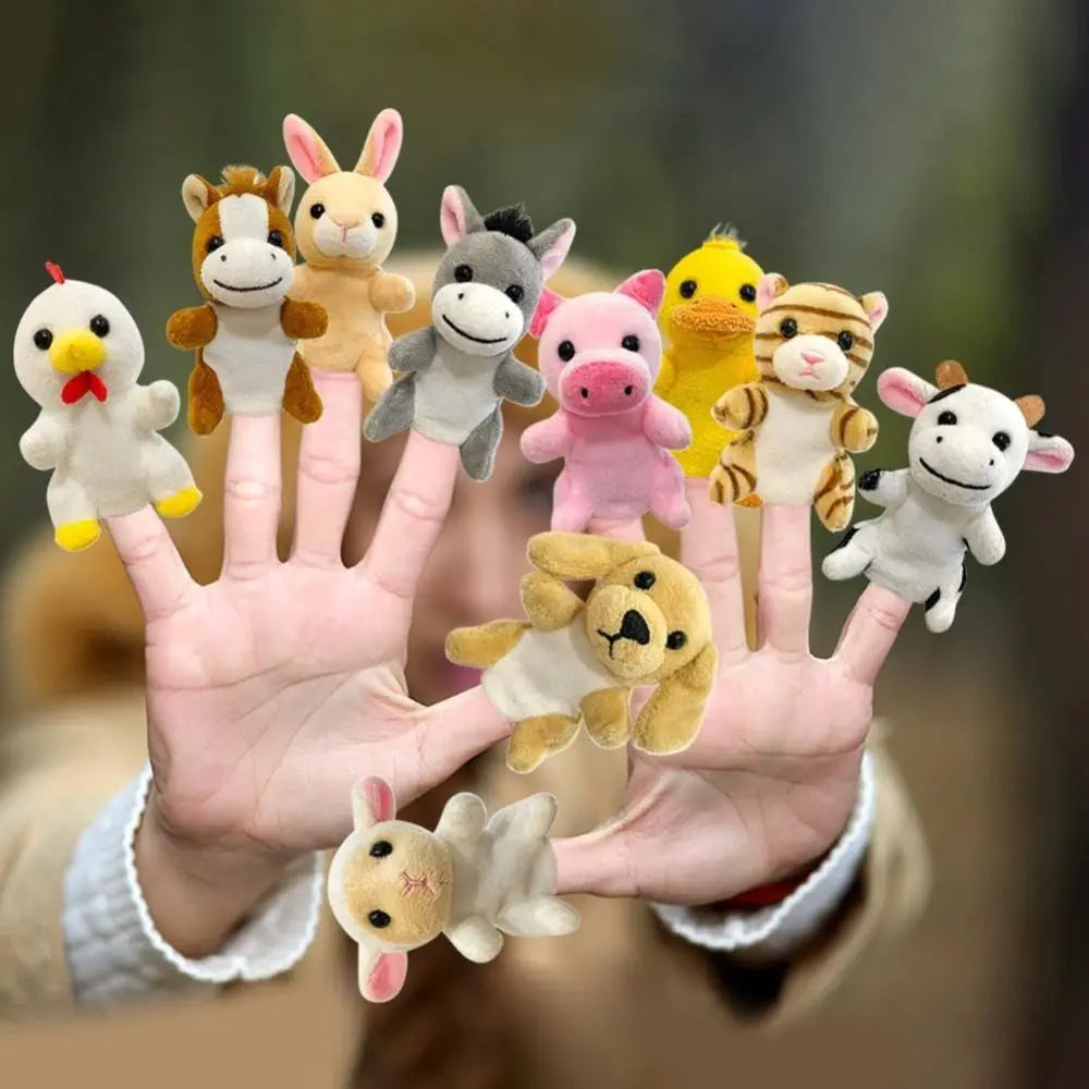 Plush Animals Finger Puppet Toys Role Play Educational Kids Animal Hand Puppet Soft Tell Story Interactive Toys Children Gift