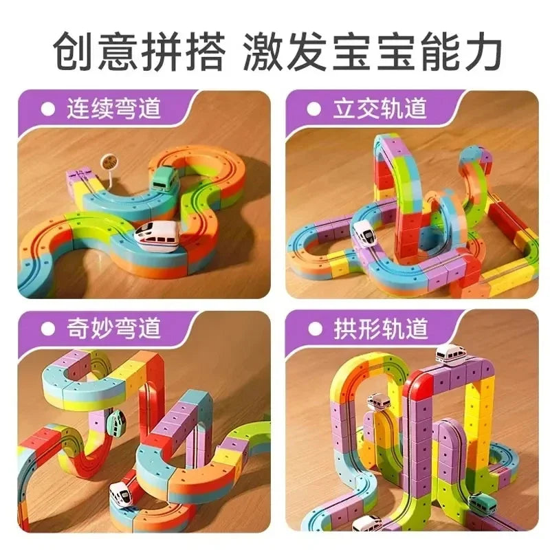Educational Toys  Latest Assembly Magic Track Train Set Children'S Toys Non-Remote Control Rail Car Gift Box