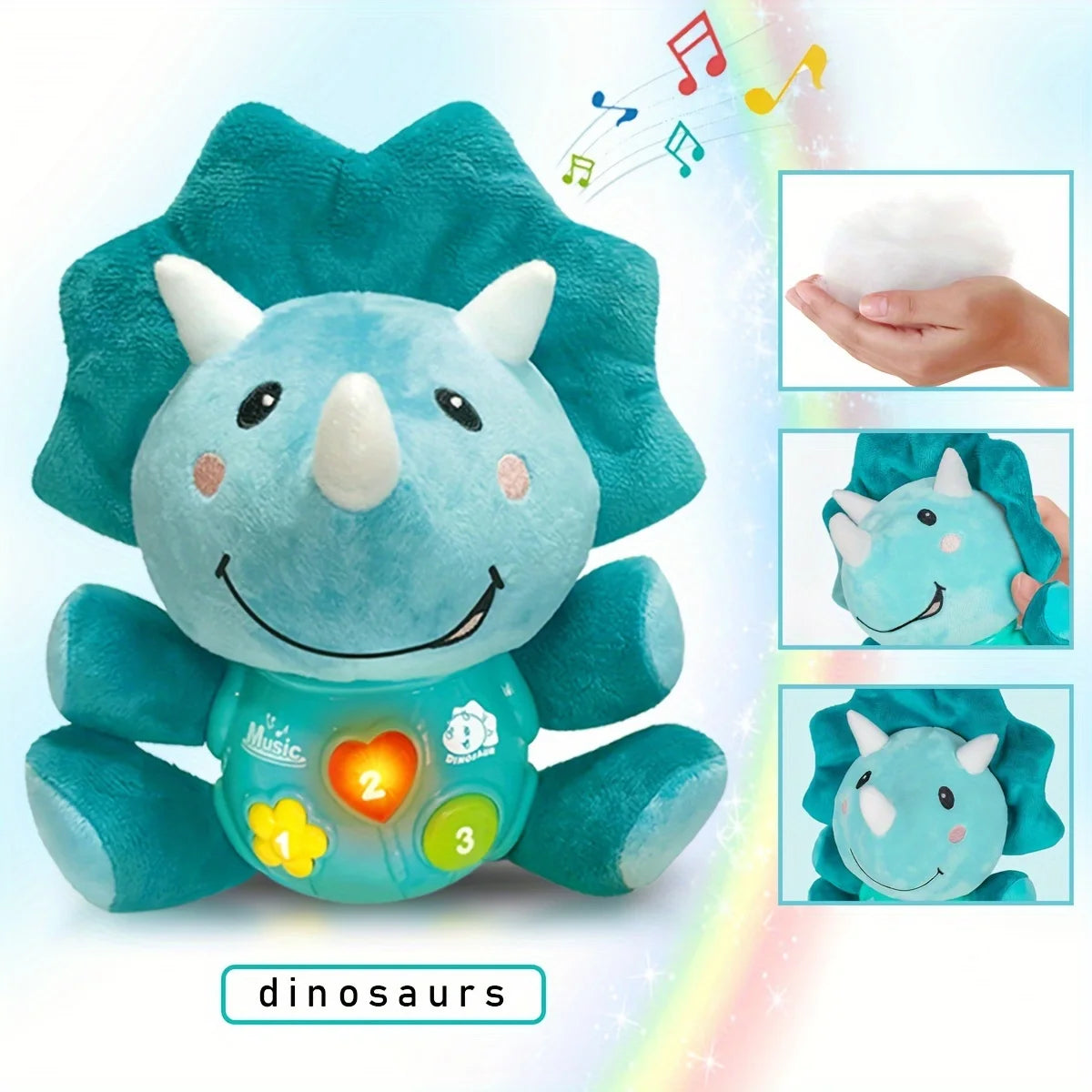 Plush Musical Toy, Educational Sensory Doll Light Up Musical Toy, Christmas Birthday Gifts, Random Accessories Color