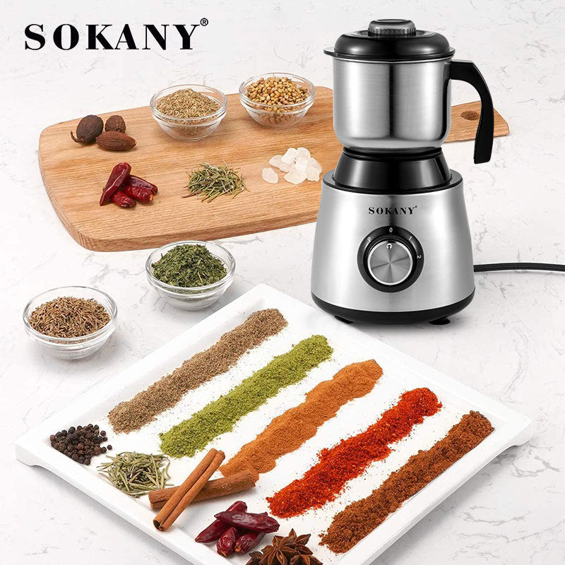 220V 500W Electric Coffee Grinder Electric Kitchen Cereals Nuts Bean Spices Grains Grinder Household Office Mixer Coffee Grinder