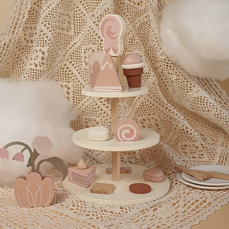 Wooden Pretend Play Toys for Girls Tea Sets Play Food Toys Kitchen Role Play Imitation Game Early Educational Toys for Girls Boy