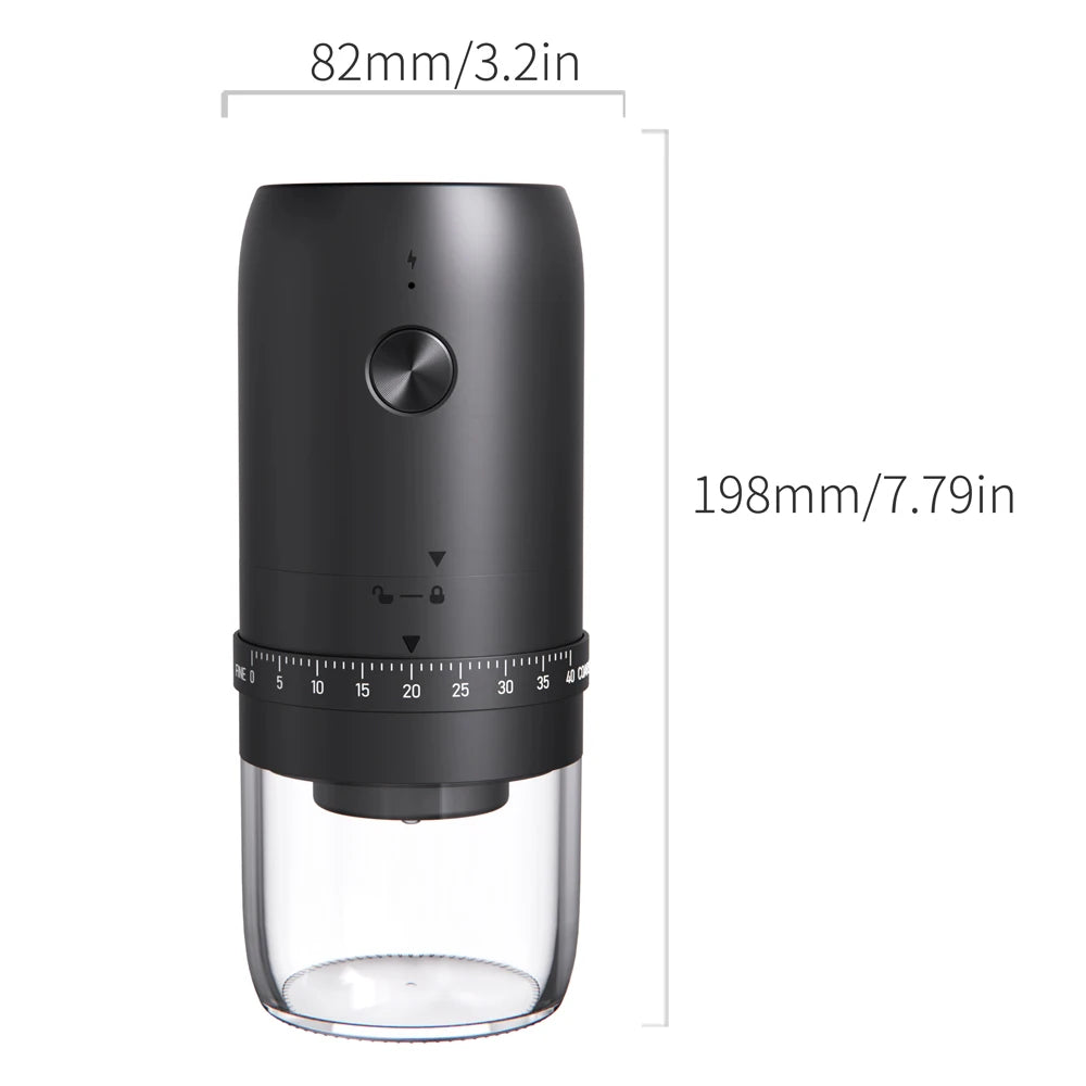 New Portable USB Electric Coffee Bean Grinder 40 Gears External Adjustable Rechargeable Grinders Household Mini Coffee Machine