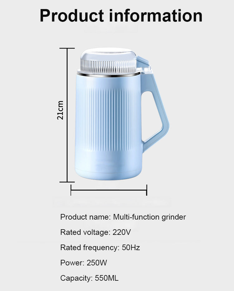 2025 New Coffee Bean Grinder Household Multifunctional Soybean Chili Grain Nut Grinder Kitchen Portable Food Processor 8 Blades