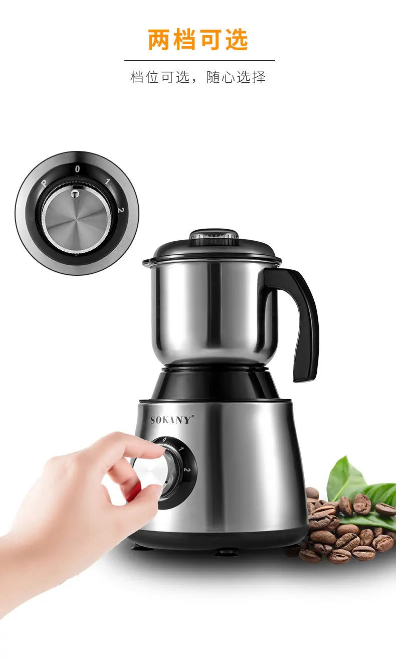 220V 500W Electric Coffee Grinder Electric Kitchen Cereals Nuts Bean Spices Grains Grinder Household Office Mixer Coffee Grinder