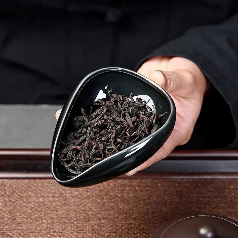 Coffee Bean Measuring Cup Ceramic Weighing Tray Coffee Powder Dosage Tray Suitable for Home Cafe Simple Coffee Tray Accessories