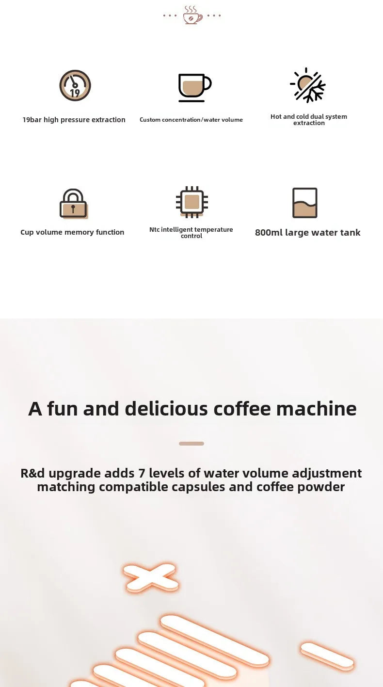 Automatic Capsule Coffee Machine Home Small Office Compatible With A Variety Of Capsule Espresso Machines