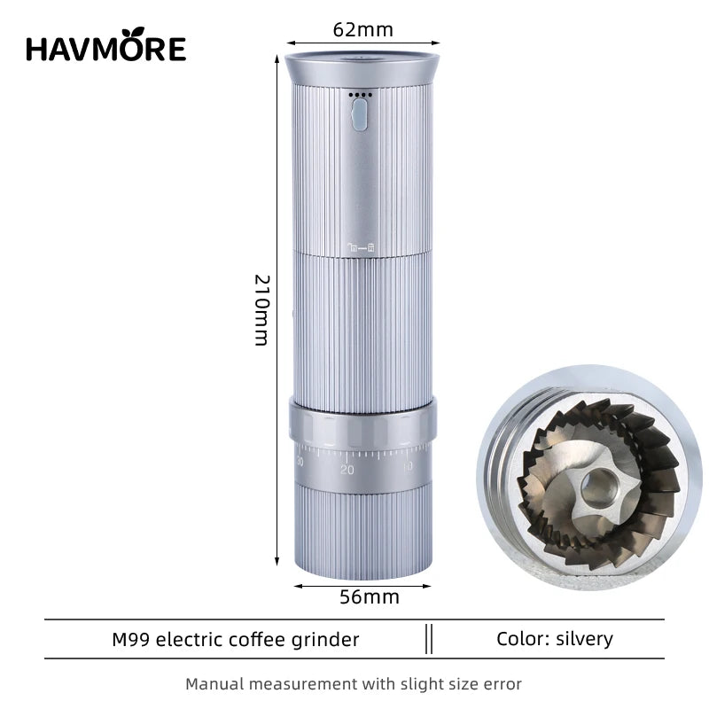 New Rechargeable Auto Espresso Barista CNC Conical Burr Coffee Bean Grinder Machine