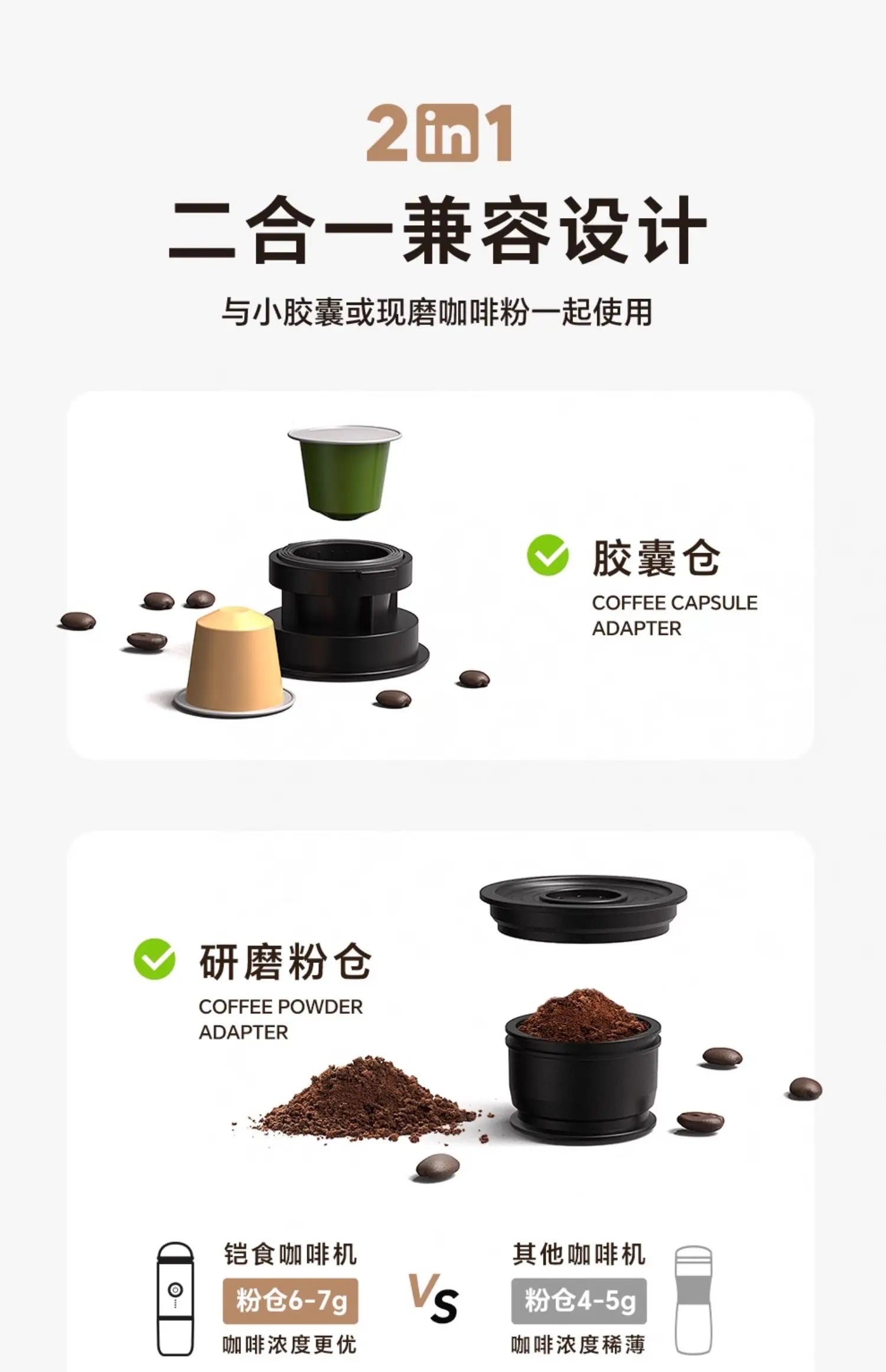 Portable coffee machine small household capsule coffee machine American semi-automatic Italian coffee