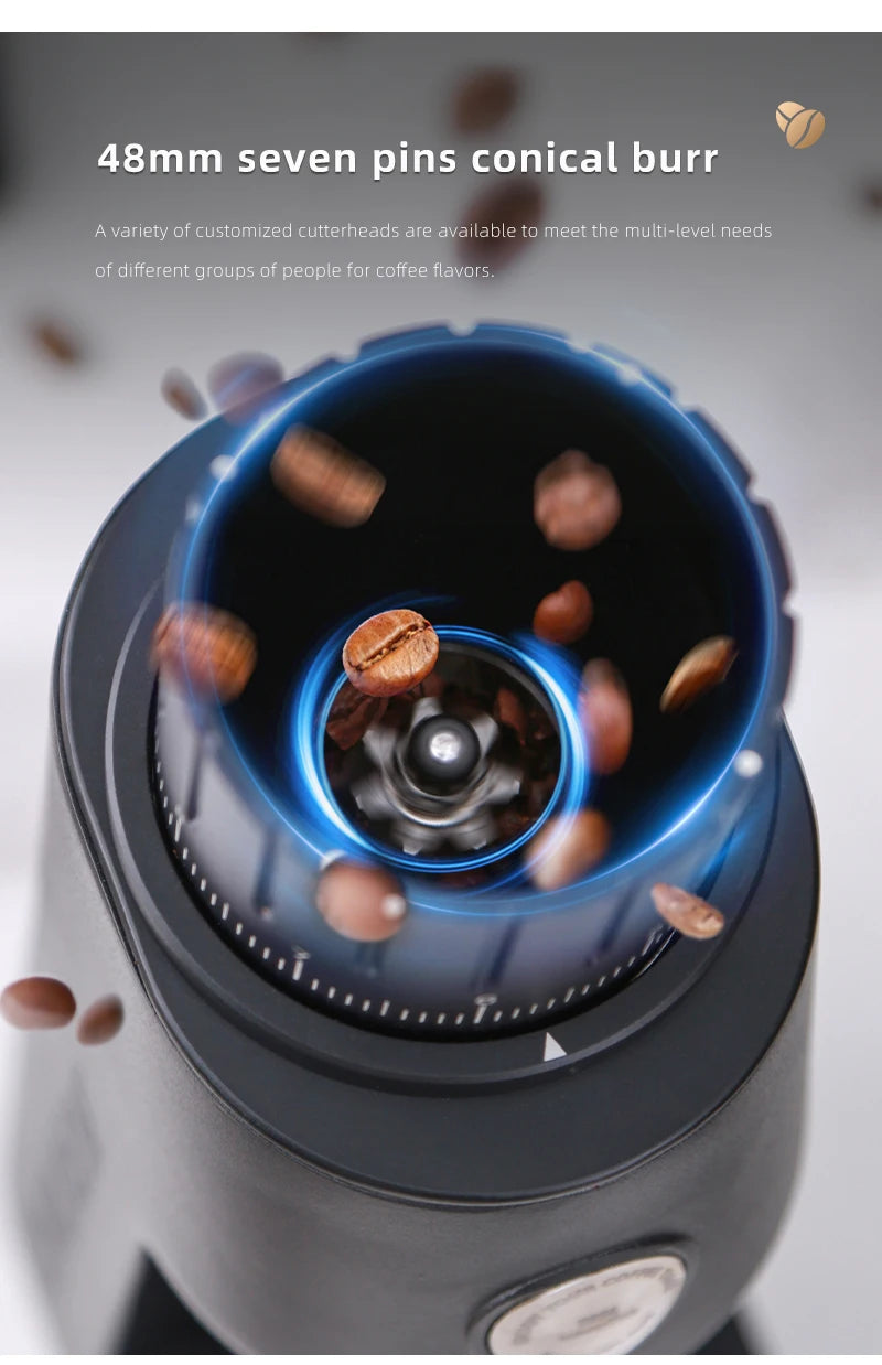 High Quality Professional 7 Pins 48MM Cutter Automatic Electric Coffee Bean Grinder Mill Grinders