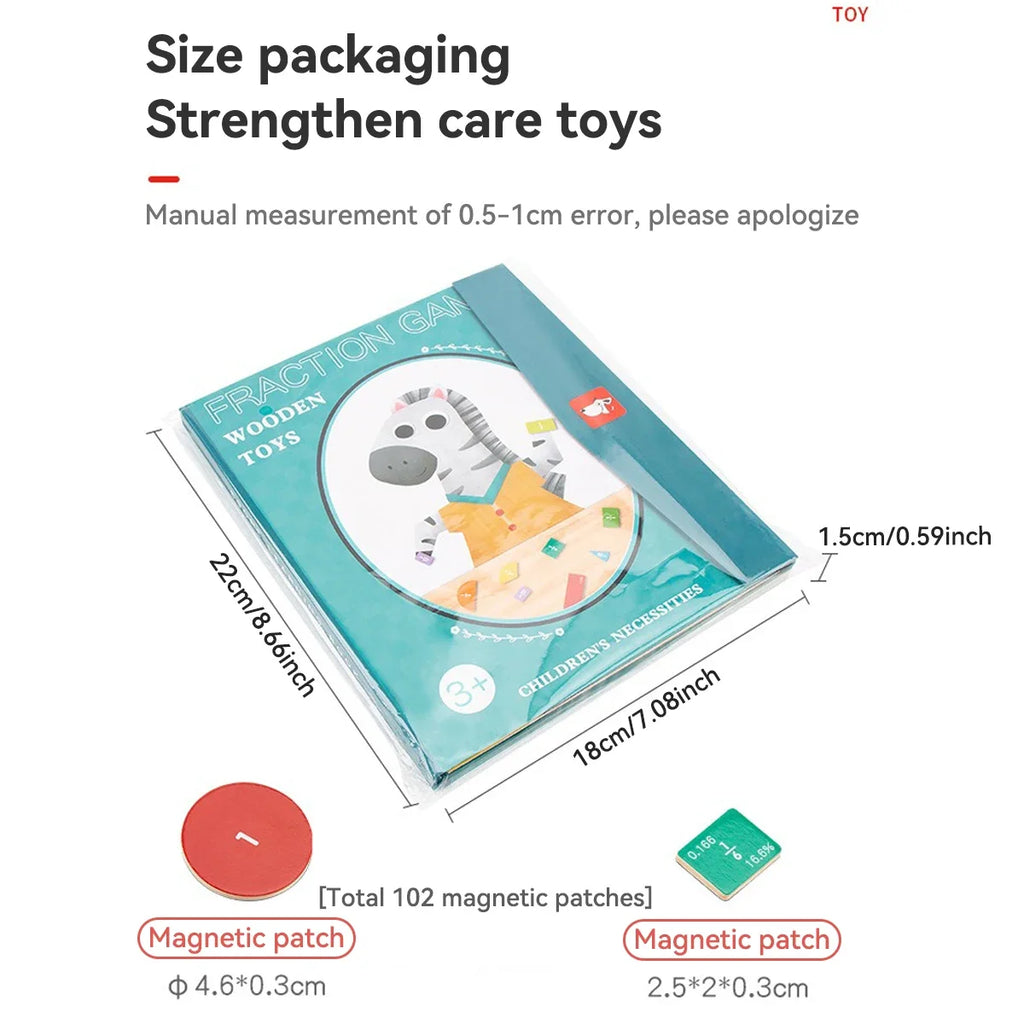 Children's Educational Early Education Toys Kawaii Magnetic Fraction Disk Assisted Cognitive Arithmetic Learning Education Toys