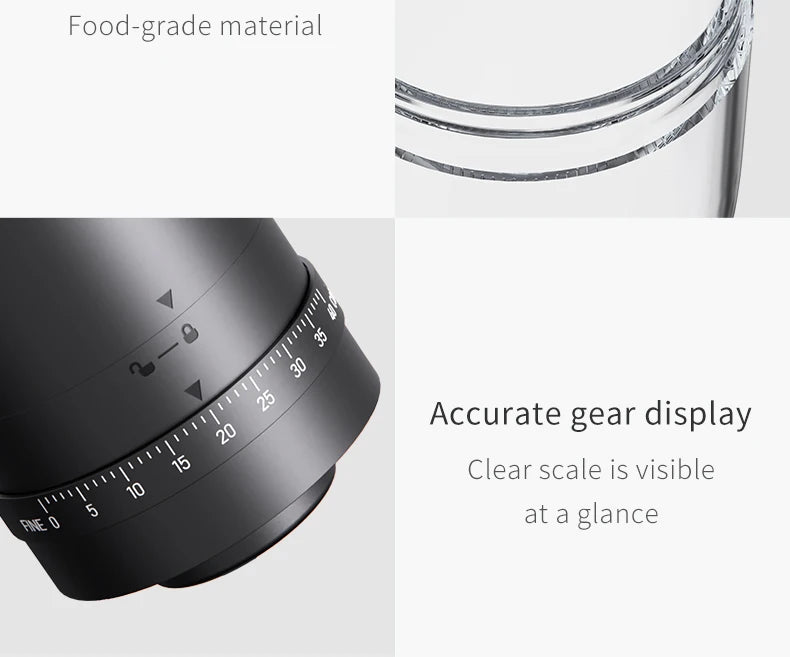 New Portable USB Electric Coffee Bean Grinder 40 Gears External Adjustable Rechargeable Grinders Household Mini Coffee Machine