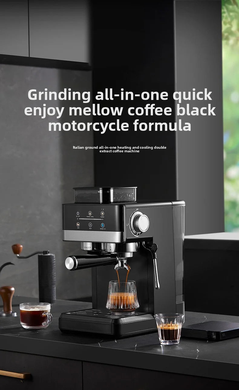 Electric coffee grinder+coffee machine integrated machine|Fully automatic freshly ground coffee beans|Fast grinding for breakfas