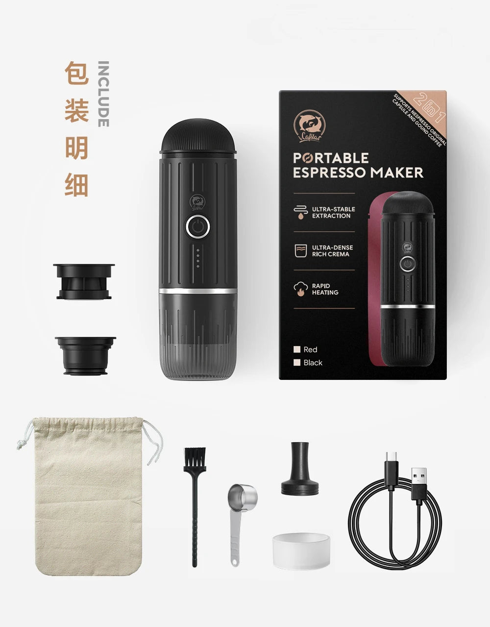 Portable coffee machine small household capsule coffee machine American semi-automatic Italian coffee
