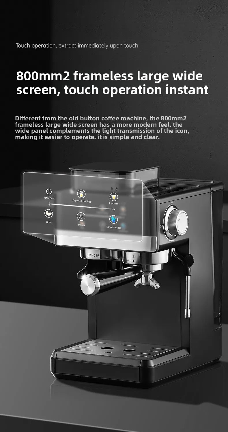 Electric coffee grinder+coffee machine integrated machine|Fully automatic freshly ground coffee beans|Fast grinding for breakfas