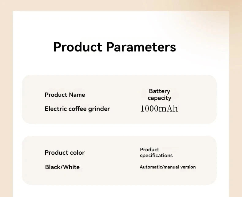 New Portable Electric\Manual Coffee Bean Grinder Household 30 Gears Externally Adjustable Coffee Machine Rechargeable Grinders