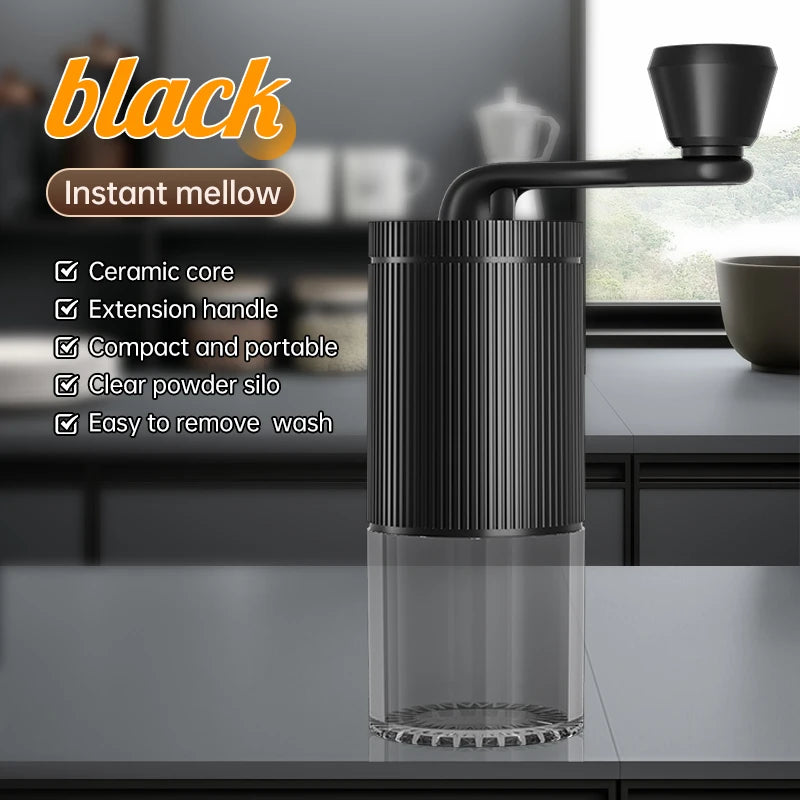 1 coffee bean grinder, portable grinder, bean grinder with adjustable thickness, office outdoor hand cranked coffee grinder