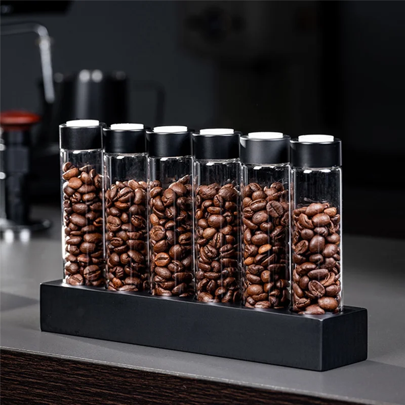 AFOURT-For Coffee Beans Portable Coffee Storage Jar Display Rack Espresso Accessories Tool