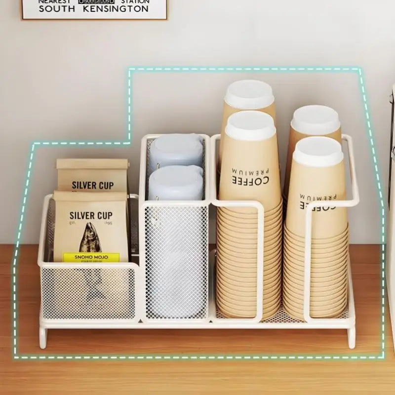 1Pcs Coffee Tea Condiment Accessories Holder Multifunction Disposable Coffee Cup Holder Organizer For Kitchen Office Break Room
